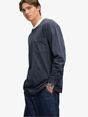 Superdry Blue Long Sleeve Pocket T-Shirt - Image 5 of 7