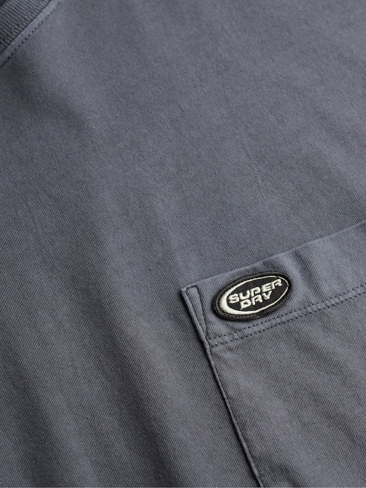 Superdry Blue Long Sleeve Pocket T-Shirt - Image 7 of 7 Superdry Blue Long Sleeve Pocket T-Shirt - Image 7 of 7