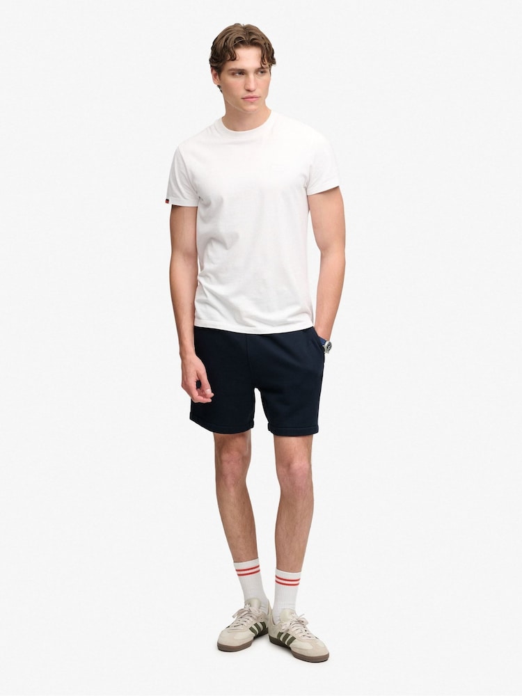 Superdry Blue Monogram Shorts - Image 1 of 6 Superdry Blue Monogram Shorts - Image 1 of 6