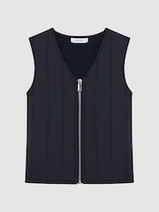 Reiss Navy Venice 3-9 yrs Quilted Sleeveless Gilet - Image 2 of 6