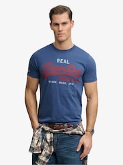 Superdry Blue Vintage Logo Classic T-Shirt - Image 1 of 5