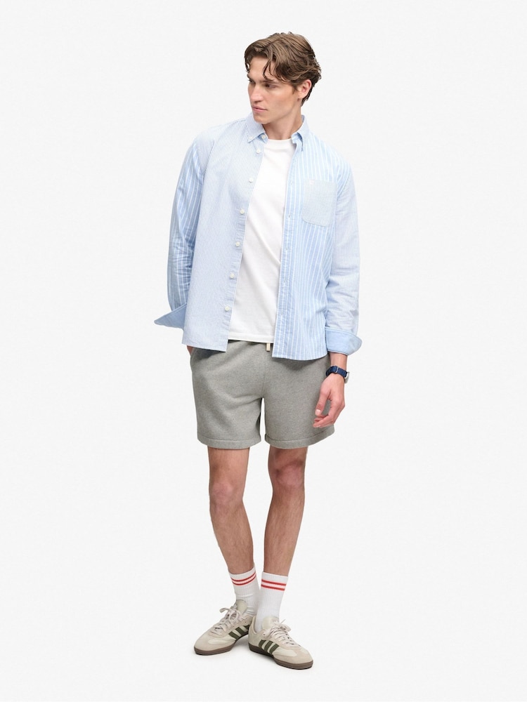 Superdry Grey Monogram Shorts - Image 1 of 6 Superdry Grey Monogram Shorts - Image 1 of 6