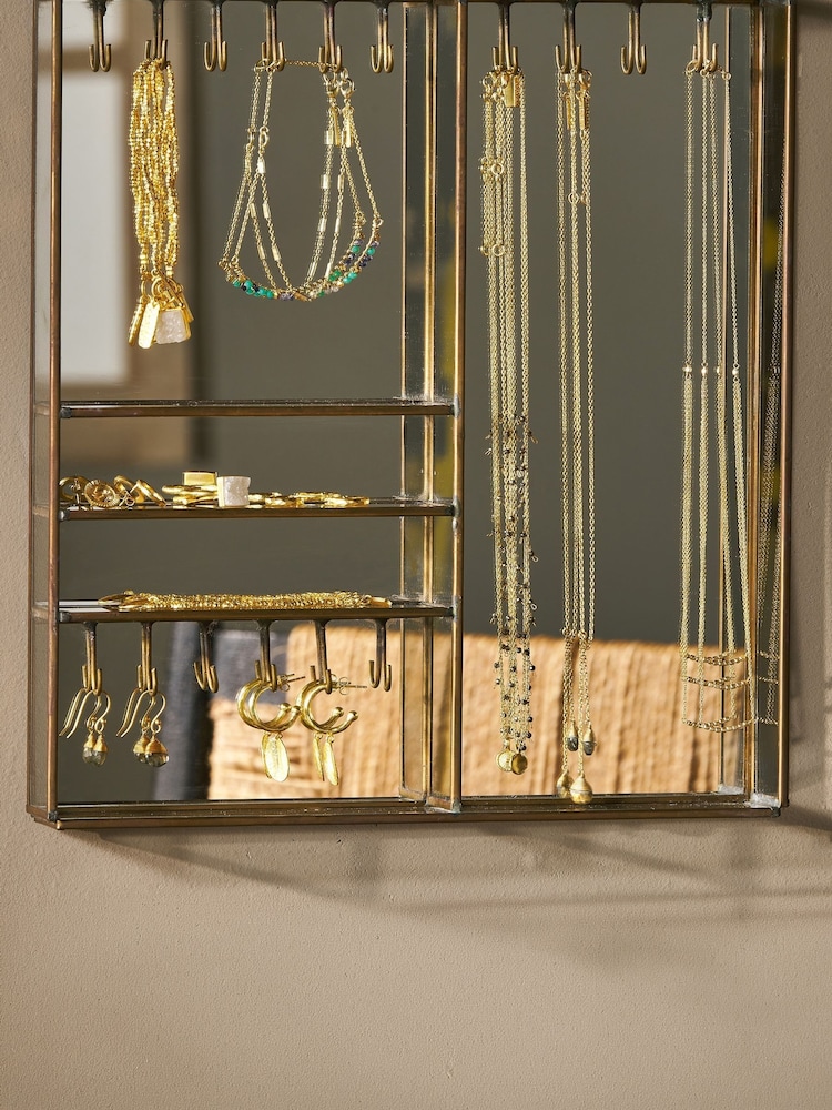 Nkuku Antique Brass Bequai Wall Hung Jewellery Box - Image 2 of 3