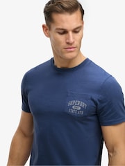 Superdry Blue Vintage Prep Relaxed Pocket T-Shirt - Image 5 of 7