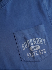Superdry Blue Vintage Prep Relaxed Pocket T-Shirt - Image 7 of 7