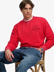 Superdry Red Block Text Crew Neck Sweatshirt - Image 5 of 7