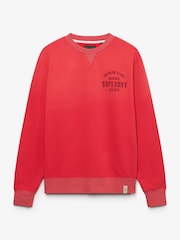 Superdry Red Block Text Crew Neck Sweatshirt - Image 6 of 7