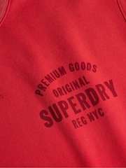 Superdry Red Block Text Crew Neck Sweatshirt - Image 7 of 7