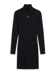 Calvin Klein Black Slim Ribbed Cotton Mini Dress - Image 5 of 5