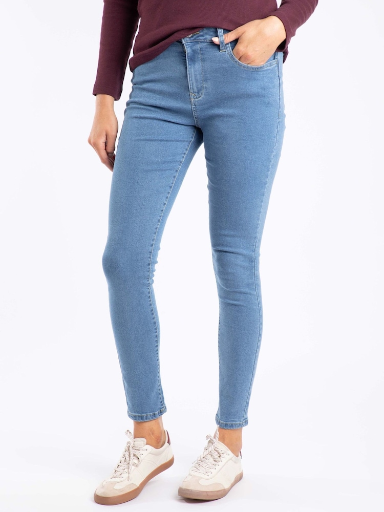 Weird Fish Blue Gerrie Mid-Rise Slim Leg Jeans - Image 1 of 7 Weird Fish Blue Gerrie Mid-Rise Slim Leg Jeans - Image 1 of 7