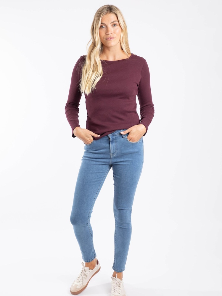 Weird Fish Blue Gerrie Mid-Rise Slim Leg Jeans - Image 2 of 7 Weird Fish Blue Gerrie Mid-Rise Slim Leg Jeans - Image 2 of 7