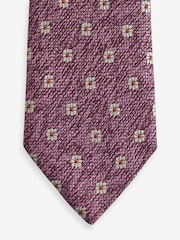 Burgundy Red Geometric Floral Signature Made In Italy Geometric Tie - Image 2 of 3