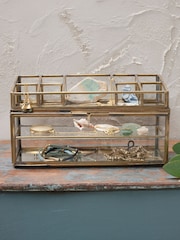 Nkuku Antique Brass Bequai Open Jewellery Box - Image 1 of 3