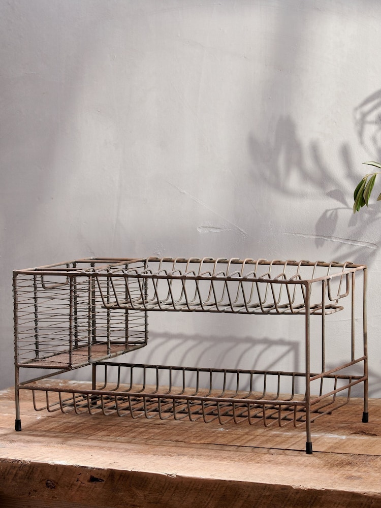 Nkuku Aged Brass Inkollu Dish Rack - Image 1 of 3 Nkuku Aged Brass Inkollu Dish Rack - Image 1 of 3