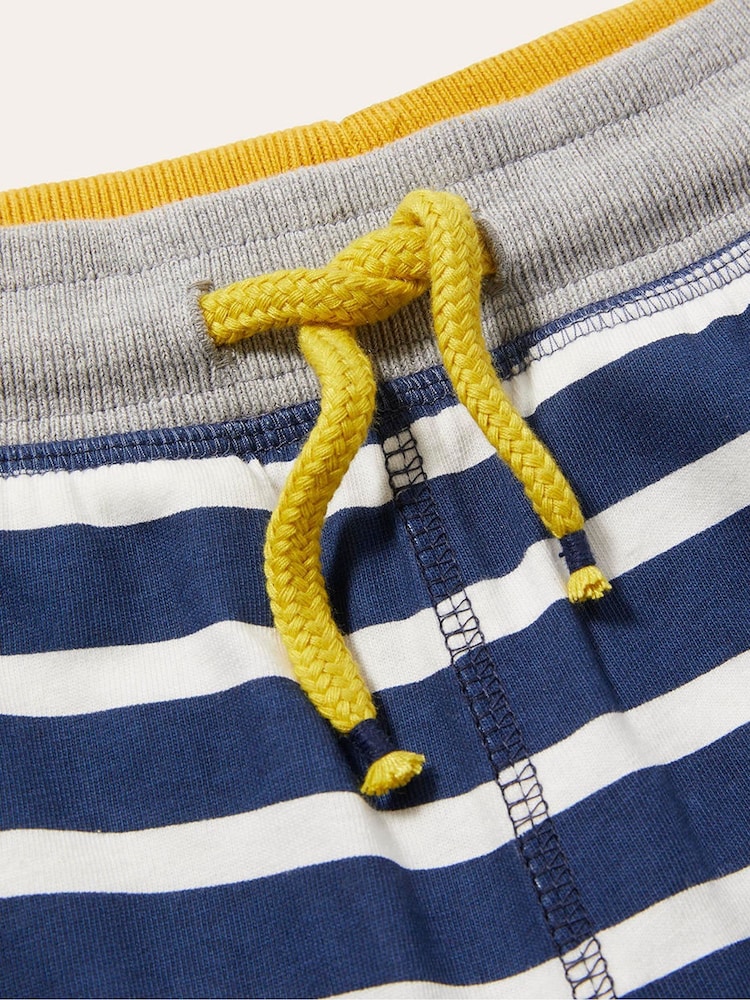 Boden Stripe Blue 100% Cotton Jersey Baggies Shorts - Image 3 of 3