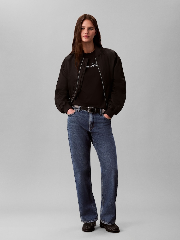 Calvin Klein Black Classic Script Logo T-Shirt - Image 2 of 4 Calvin Klein Black Classic Script Logo T-Shirt - Image 2 of 4