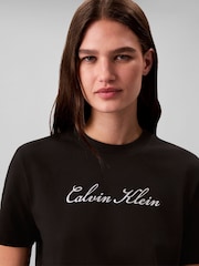 Calvin Klein Black Classic Script Logo T-Shirt - Image 3 of 4