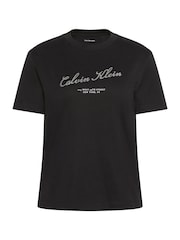 Calvin Klein Black Classic Script Logo T-Shirt - Image 4 of 4
