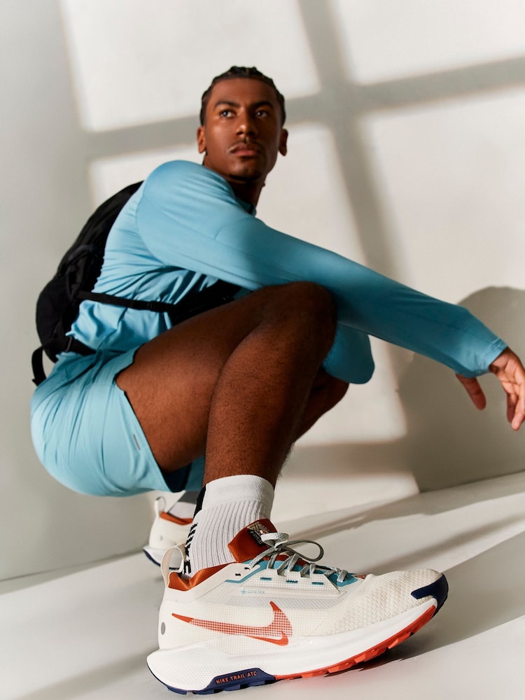Nike White/Blue Pegasus Trail 5 GORETEX Running Trainers - Image 1 of 21