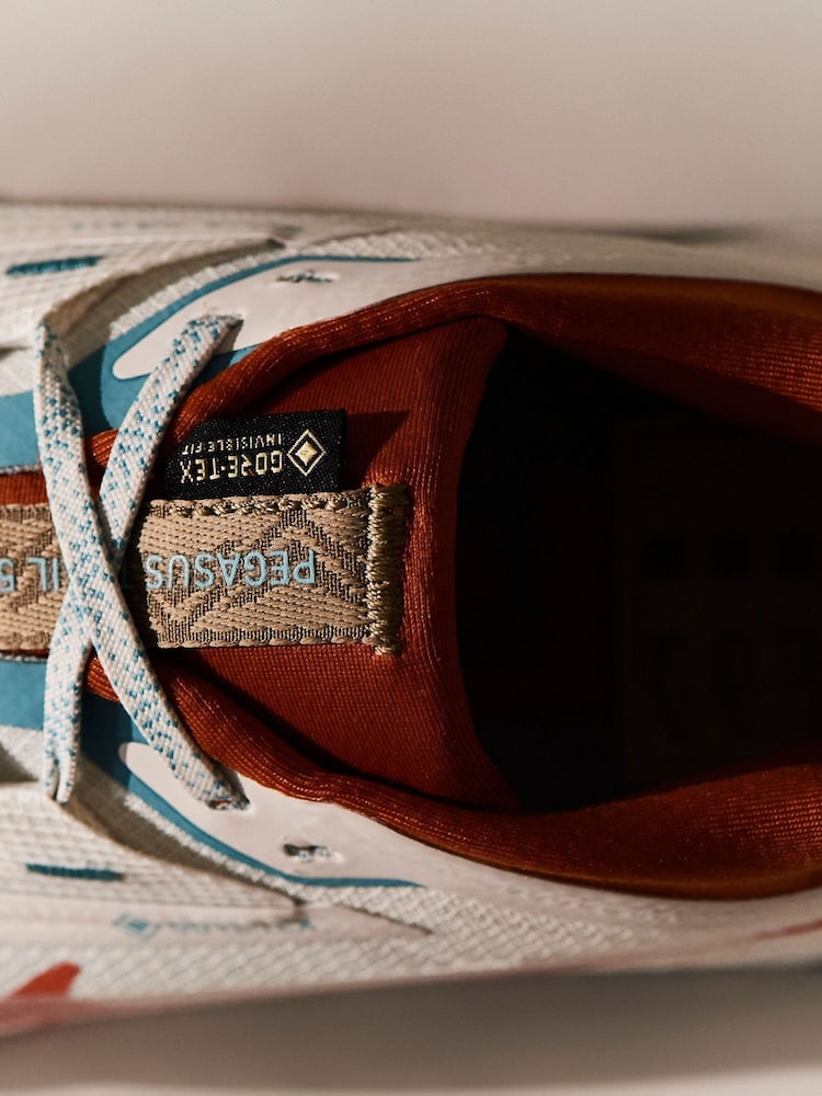 Nike White/Blue Pegasus Trail 5 GORETEX Running Trainers - Image 4 of 21