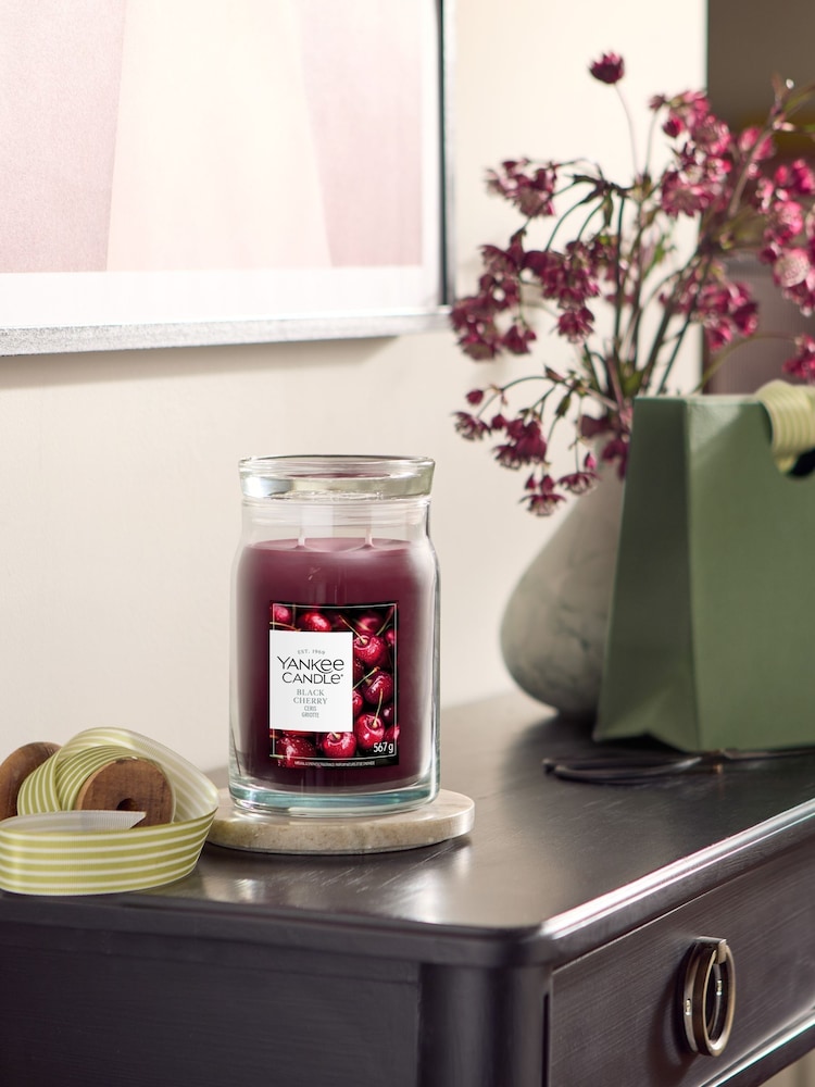 Yankee Candle Black Cherry Signature Medium Jar Candle - Image 1 of 3 Yankee Candle Black Cherry Signature Medium Jar Candle - Image 1 of 3