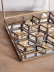 Nkuku Antique Brass Bequai Honeycomb Box - Image 2 of 3