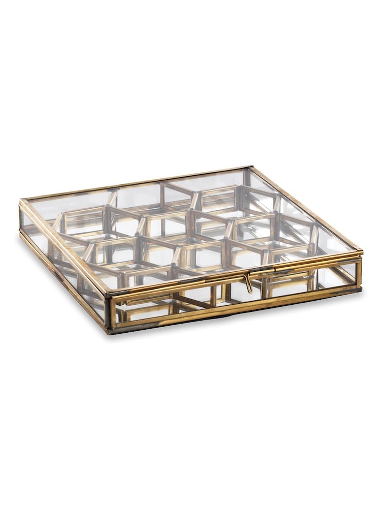 Nkuku Antique Brass Bequai Honeycomb Box - Image 3 of 3