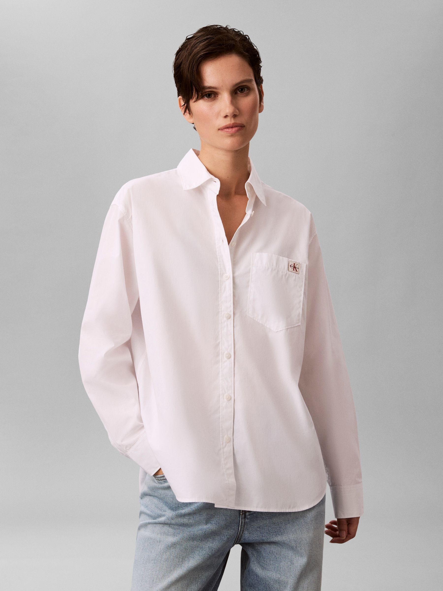 Calvin Klein Jeans Women's White Long Sleeve Shirt in Size 14, Sports Direct - Image 4