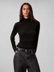 Calvin Klein Merino Wool Ribbed Turtleneck Jumper - Bild 1 von 6