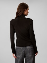 Calvin Klein Merino Wool Ribbed Turtleneck Jumper - Bild 2 von 6