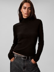 Calvin Klein Merino Wool Ribbed Turtleneck Jumper - Bild 4 von 6