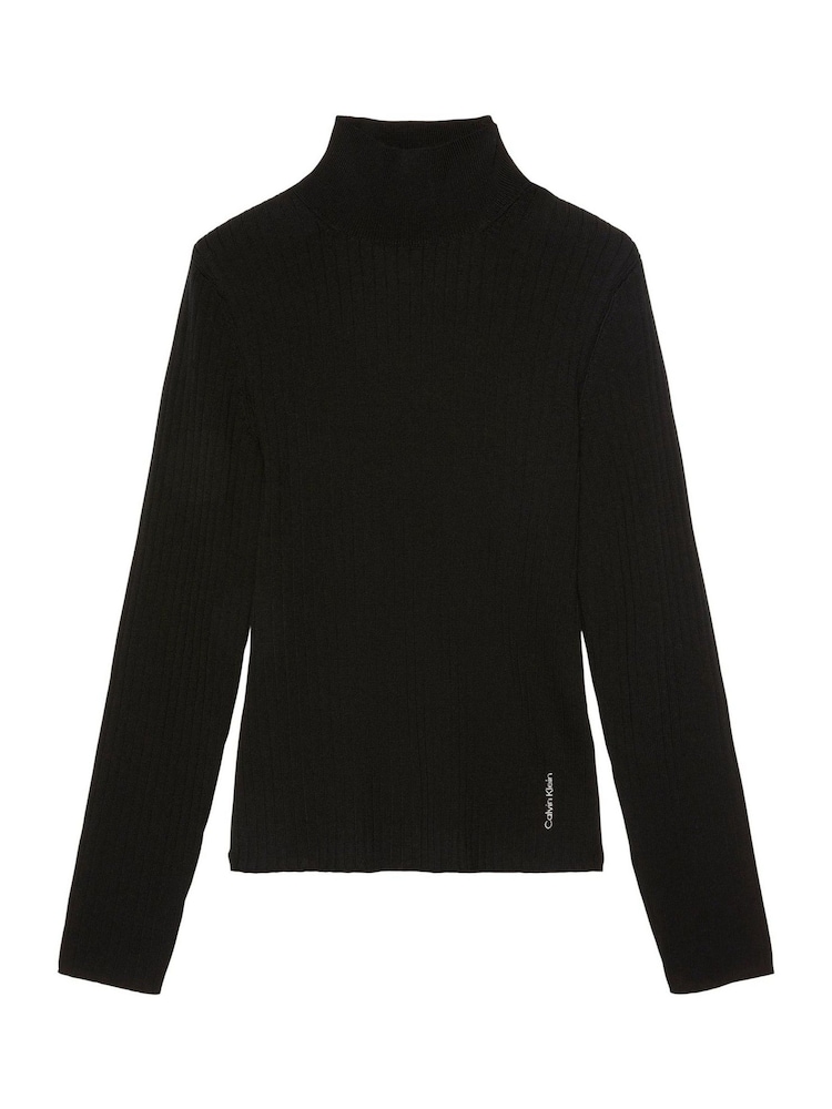 Calvin Klein Merino Wool Ribbed Turtleneck Jumper - Bild 6 von 6