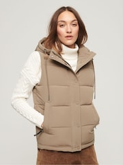 Superdry Brown Everest Hooded Puffer Gilet - Image 1 of 11