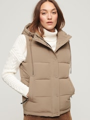 Superdry Brown Everest Hooded Puffer Gilet - Image 10 of 11