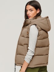 Superdry Brown Everest Hooded Puffer Gilet - Image 4 of 11