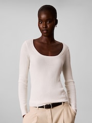 Calvin Klein Slim Merino Ull Ribbad Jumper - Bild 1 av 6