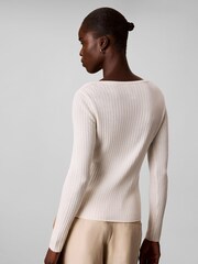 Calvin Klein Slim Merino Ull Ribbad Jumper - Bild 2 av 6
