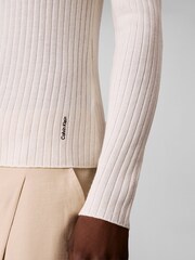 Calvin Klein Slim Merino Ull Ribbad Jumper - Bild 5 av 6