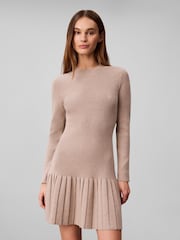 Calvin Klein White Ribbed Cotton Flared Mini Dress - Image 1 of 6