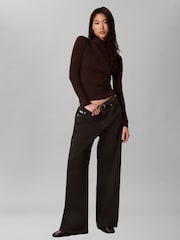 Brun - Calvin Klein Merino Wool Blend Crew Neck Jumper - Image 3 sur 7