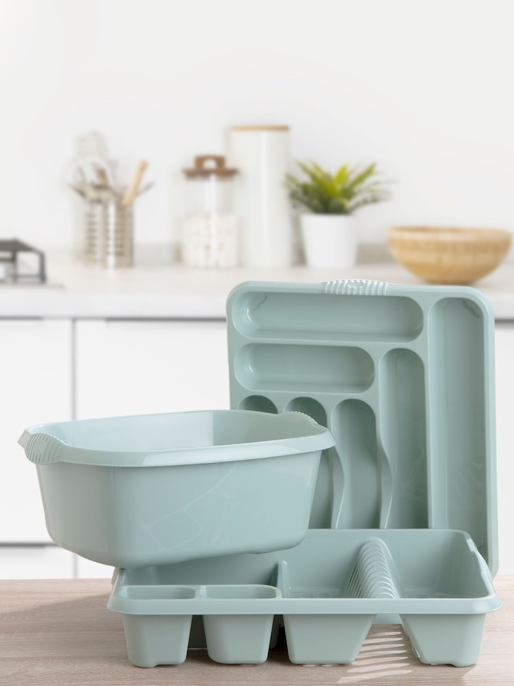 Wham 3 Piece Green Plastic Kitchen Set - Image 1 of 3 Wham 3 Piece Green Plastic Kitchen Set - Image 1 of 3