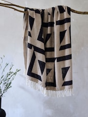 French Connection Black Sundial Printed Throw - Image 1 of 4