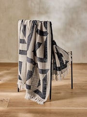 French Connection Black Sundial Printed Throw - Image 3 of 4