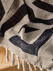 French Connection Black Sundial Printed Throw - Image 4 of 4