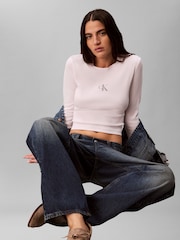 تيشرت للبيبي مضلّع بأكمام طويلة من Calvin Klein - صورة 6 من 7