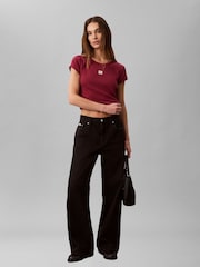 Camiseta Baby con monograma tejido de canalé de Calvin Klein - Imagen 2 de 6