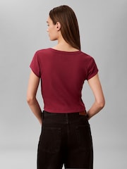 Camiseta Baby con monograma tejido de canalé de Calvin Klein - Imagen 3 de 6