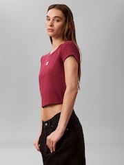 Camiseta Baby con monograma tejido de canalé de Calvin Klein - Imagen 5 de 6