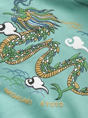 Mineral Green Dragon Graphic Hoodie (3-16yrs) - Image 3 of 3