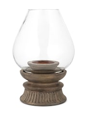 Nkuku Dark Ash Kawani Mango Wood Lantern Candle Holder - Image 3 of 3